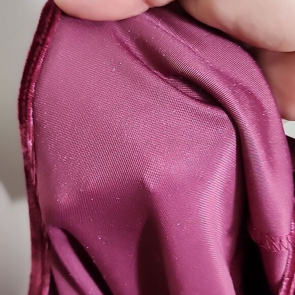 Venus Wine Velvet Crush Y2K Bell Sleeve Blouse With Cut Out In Back Size S - Picture 8 of 12